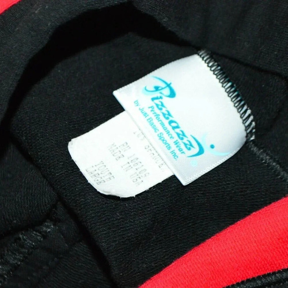 Pizzazz Red Black Cheer Athletic Shorts Elastic - Picture 3 of 4